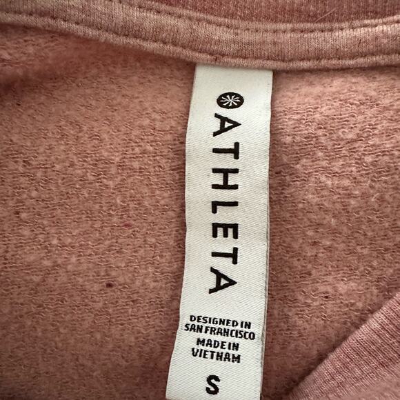 Athleta Pink Balance Speckled Dot Ribbed Slit Pullover Top Sweatshirt Loungewear - Picture 4 of 6